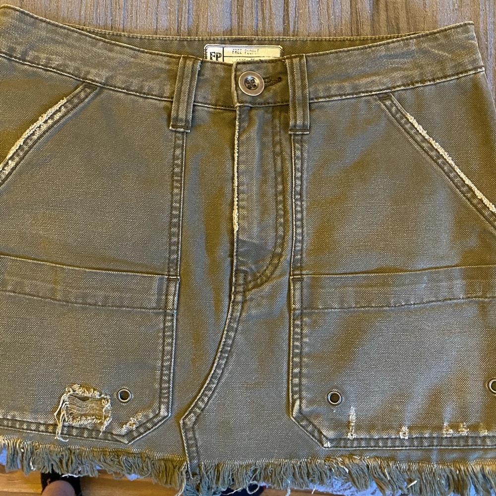 Free People Army Green Skirt